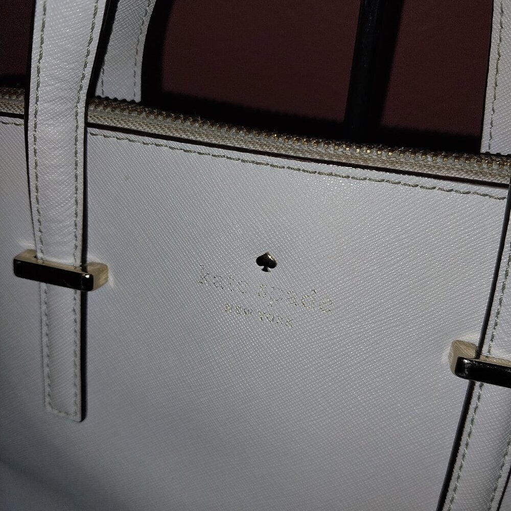 KATE SPADE 2WAY LIGHT GREY LEATHER CROSSBODY/ HAND BAG - Picture 11 of 15